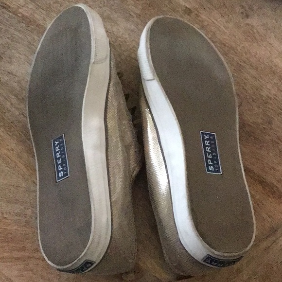 Sperry Gold Slip-on Sneakers Size 8.5 - Picture 3 of 4